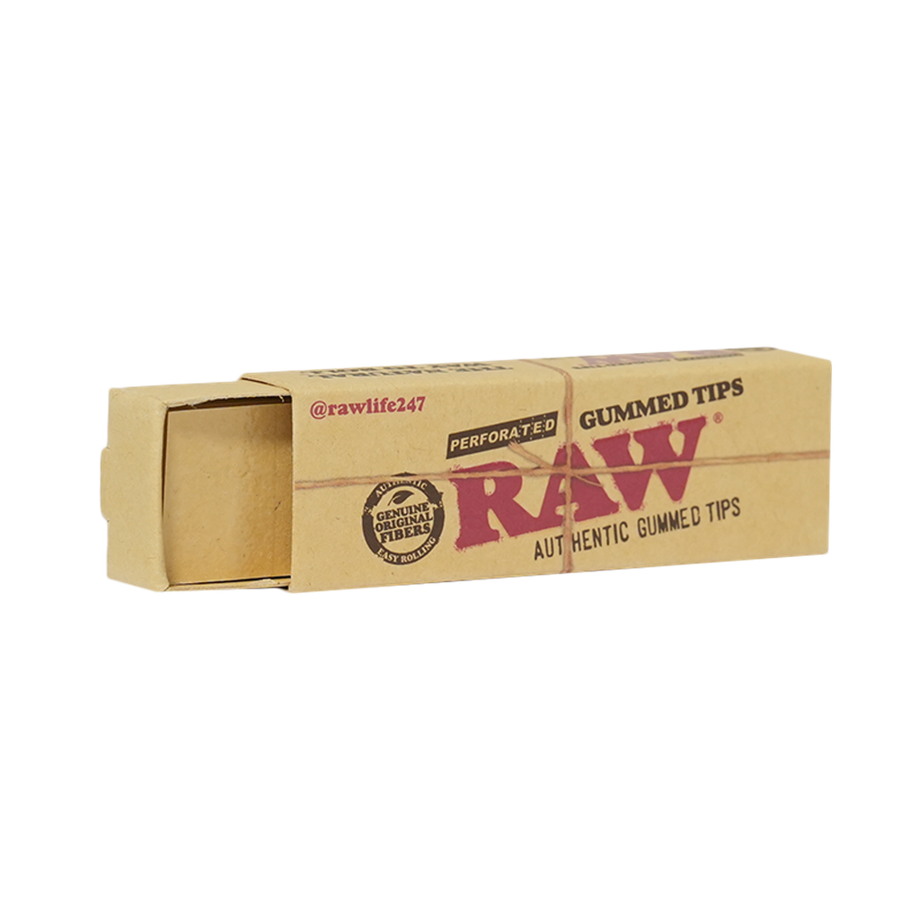 RAW – TIPS & FILTERS – GUMMED PERFORATED TIPS – 24CT DSPL – [MSRP: $2 EACH]