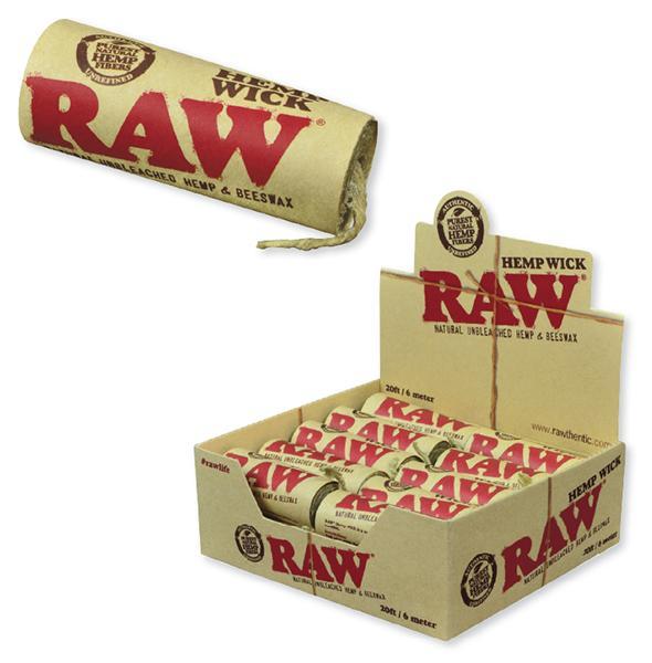 RAW – HEMP WICK – PAPERS & TUBES ACCESSORIES – 20FT – 20 CT – 1DSPL – [MSRP: $3.50 EACH]