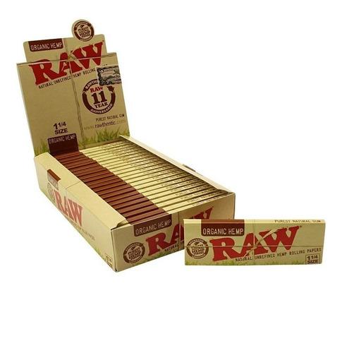 RAW – ROLLING PAPERS – ORGANIC HEMP – 1 1/4 – 24CT DSPL – [MSRP: $2 EACH]