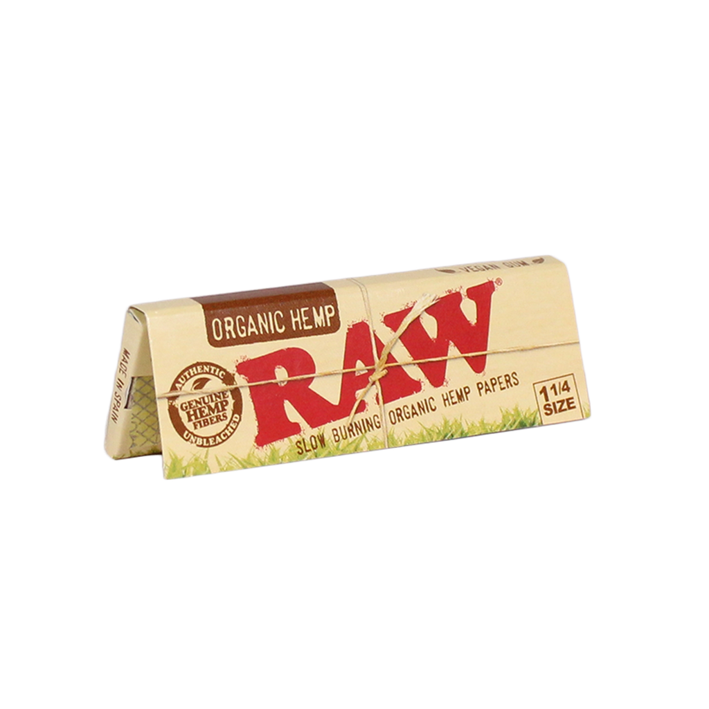RAW – ROLLING PAPERS – ORGANIC HEMP – 1 1/4 – 24CT DSPL – [MSRP: $2 EACH]