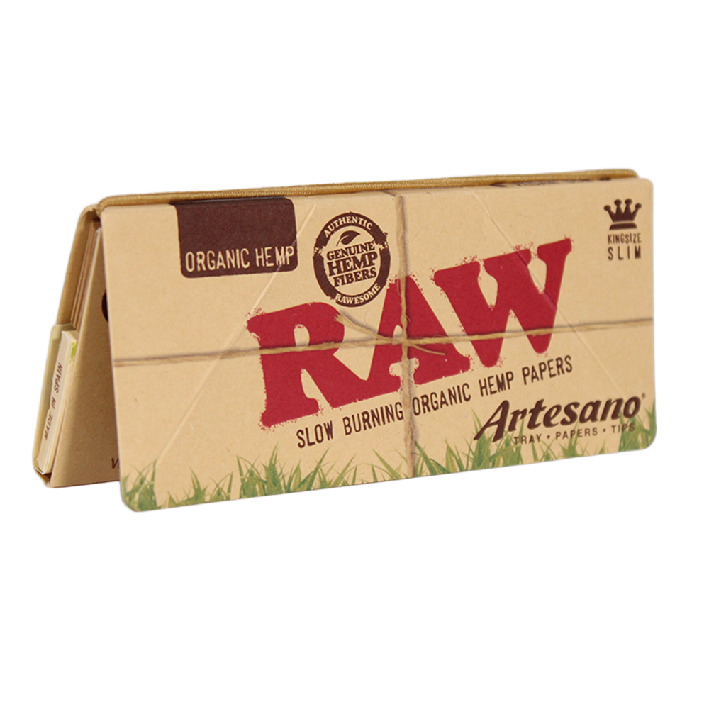 RAW – ROLLING PAPERS – ORGANIC HEMP ARTESANO – KING SIZE SLIM – 15CT DSPL – [MSRP: $6 EACH]