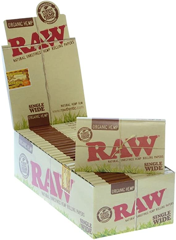 RAW – ROLLING PAPERS – ORGANIC HEMP – SINGLE WIDE – 50CT DSPL – [MSRP: $1.50 EACH]