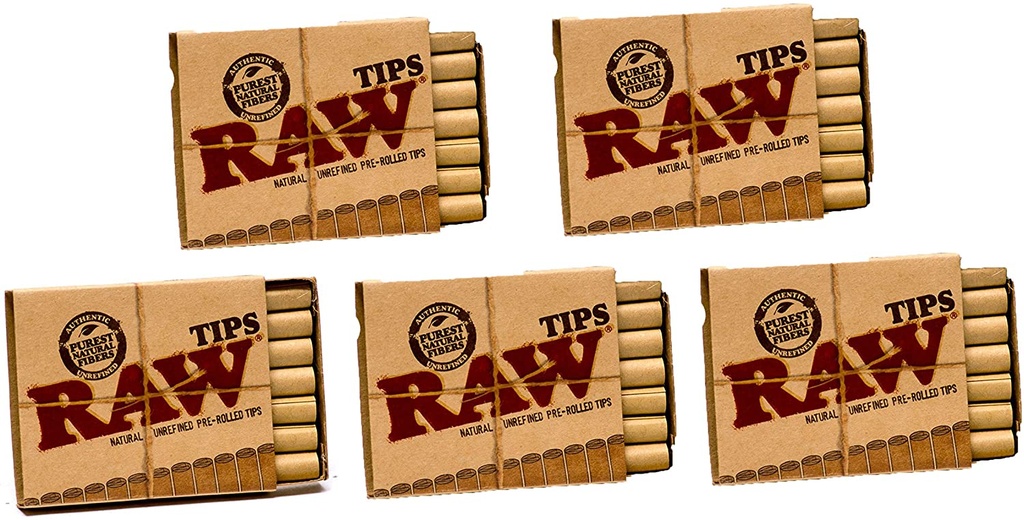 RAW – TIPS & FILTERS – PRE-ROLLED ROLLING PAPER TIPS – 20CT DSPL – [MSRP: $2 EACH]
