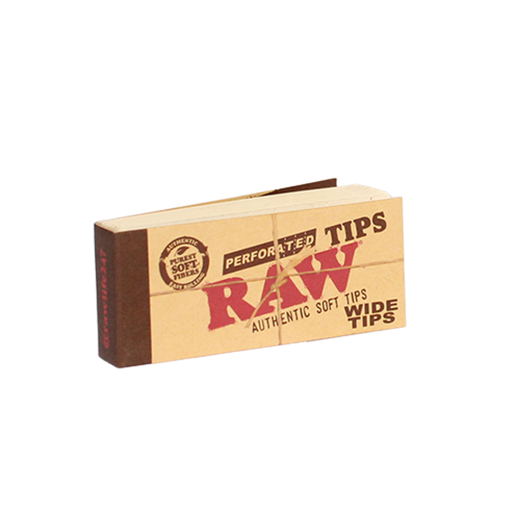 RAW – TIPS & FILTERS – WIDE PERFORATED TIPS – 50CT DSPL – [MSRP: $1 EACH]