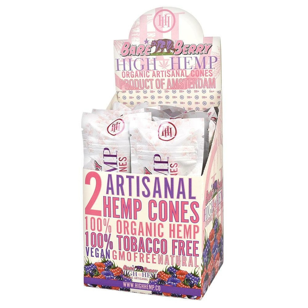 HIGH HEMP – PRE-ROLLED CONES – 2PK – 15CT DSPL – [MSRP: $3.50 EACH]