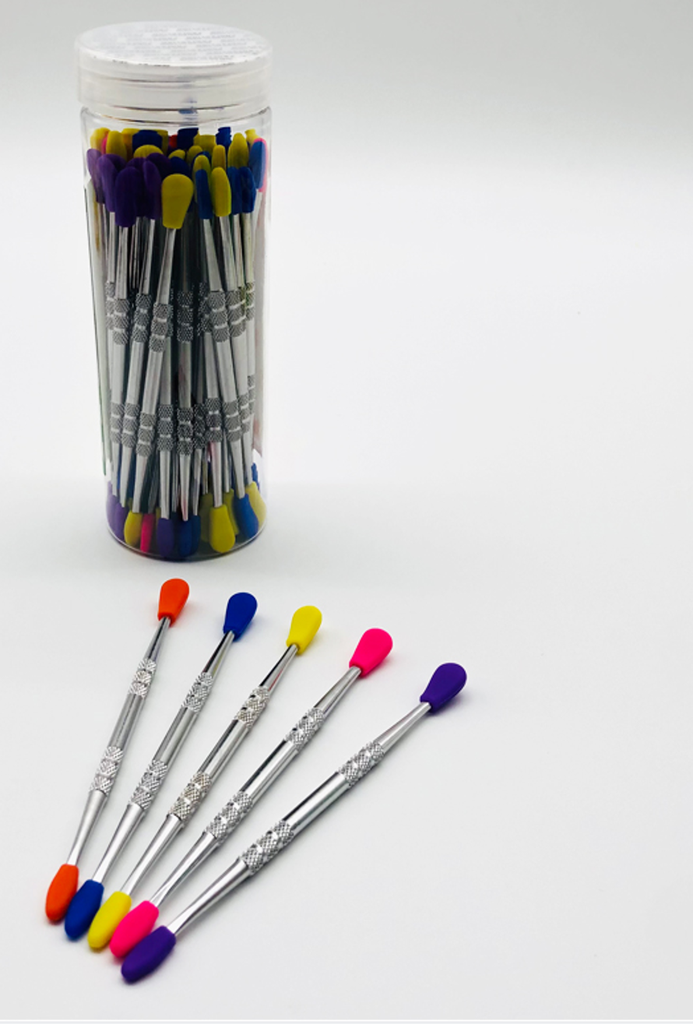 SILICONE DUAL-TIP DAB TOOL – SILICON ACCESSORIES – STAINLESS STEEL CORE – 1CT – AC047 – [MSRP: $87.50]