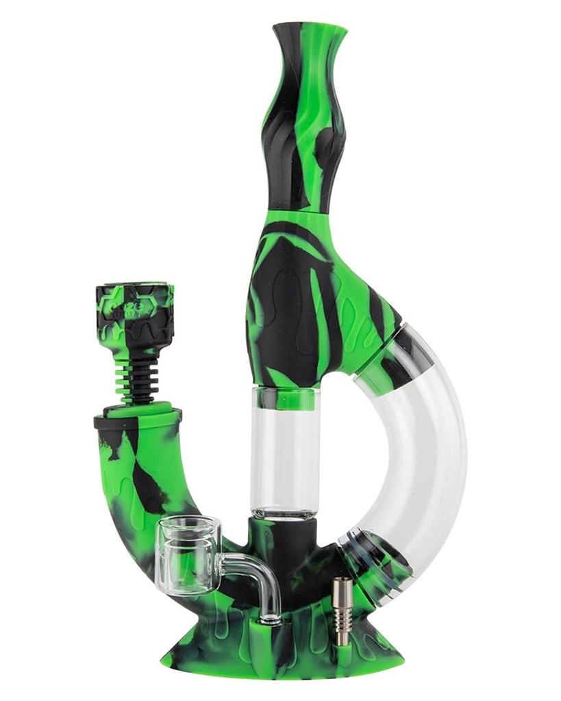 LOOP HYBRID BONG – SILICON WATER PIPES – 1CT – SL204 – [MSRP: $54]