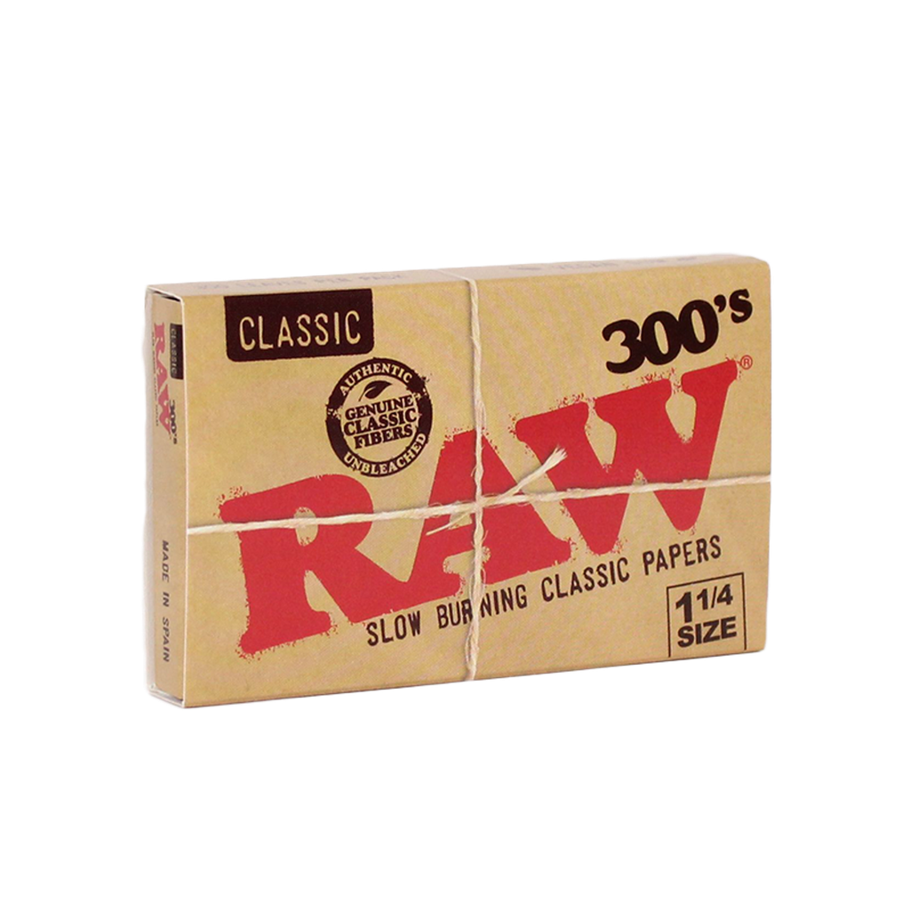 RAW – ROLLING PAPERS – CLASSIC 300'S & 500'S – 1 1/4 – 20CT & 40CT DSPL – [MSRP: $5-$6.50 EACH]