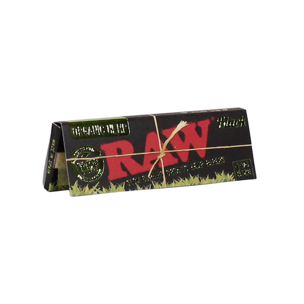RAW – ROLLING PAPERS – BLACK ORGANIC HEMP – 1 1/4 & KING SIZE – SLIM – 24CT & 50CT DSPL – [MSRP: $2 EACH]
