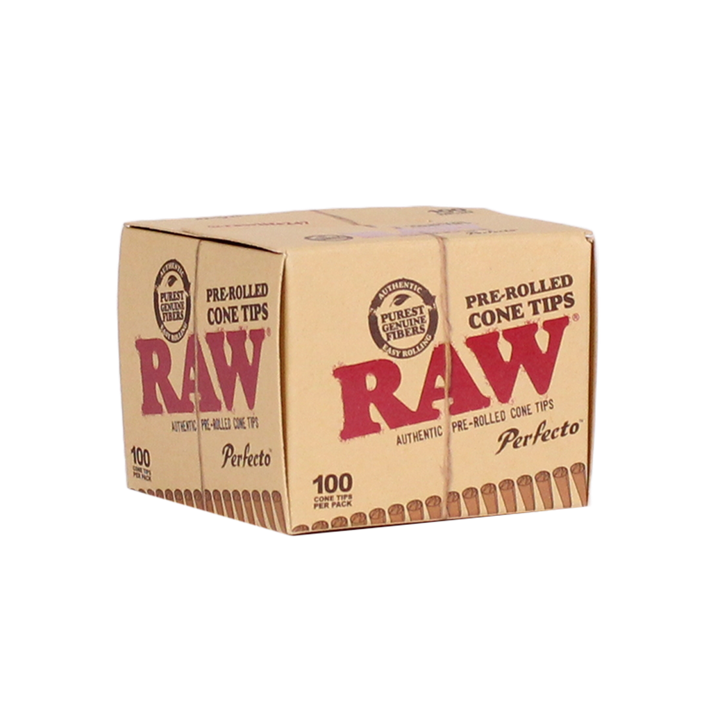 RAW – TIPS & FILTERS – PRE-ROLLED CONE TIPS PERFECTO – CLASSIC & ORGANIC – 100CT – 6CT DSPL – [MSRP: $11-$14.50 EACH]
