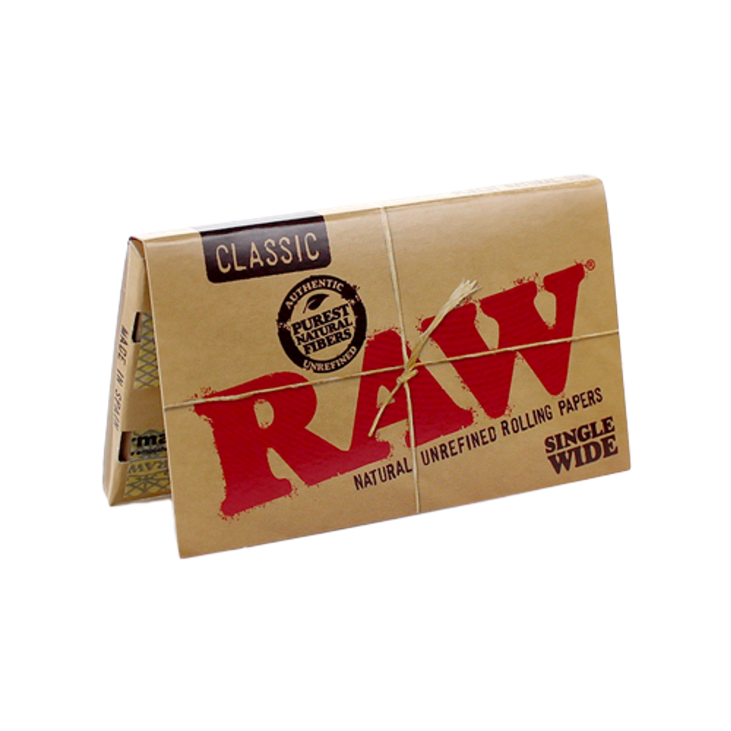 RAW – ROLLING PAPERS – SINGLE WIDE – 25CT DSPL – [MSRP: $2.50 EACH]