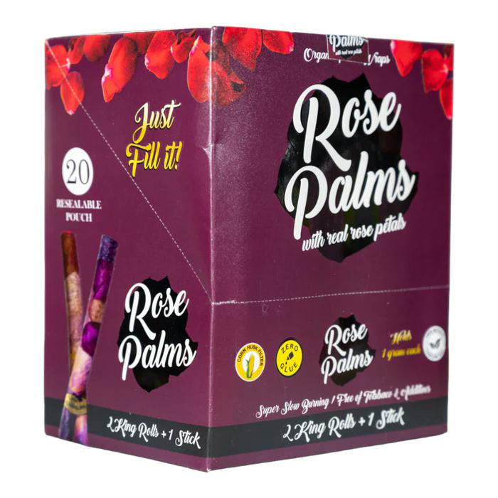 ROSE PALMS – PRE-ROLLED CONES – ROSE – 1 1/4 & KING SIZE – 3PK – 15CT DSPL – [MSRP: $7 EACH]