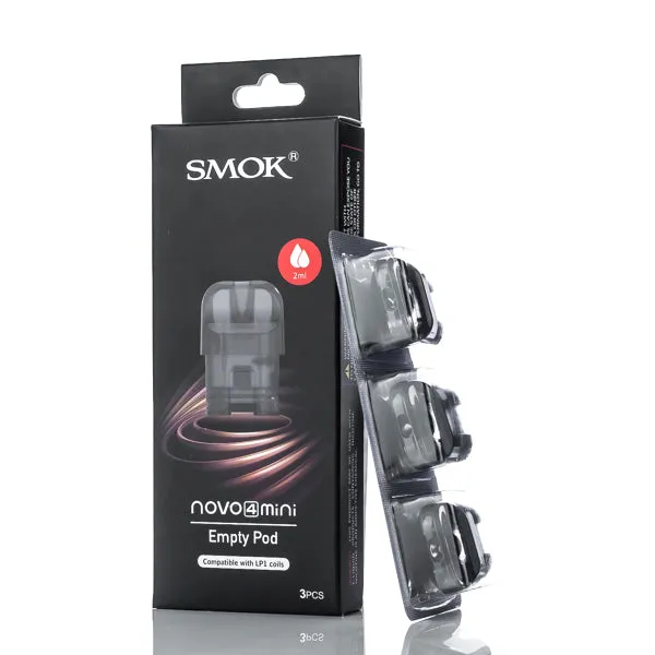 SMOK – VAPE PODS REPLACEMENT – NOVO 4 MINI REPLACEMENT PODS – EMPTY – 2ML – 1CT – [MSRP: $10]