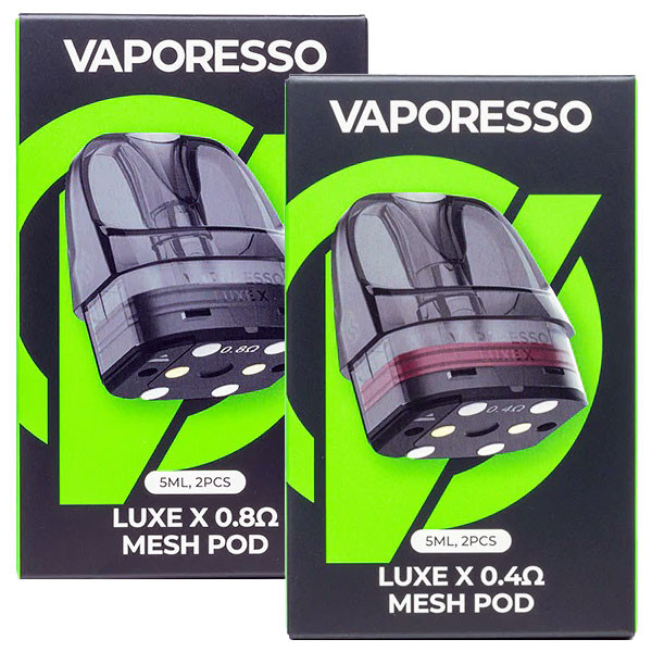 VAPORESSO – VAPE PODS REPLACEMENT – LUXE X MESH REPLACEMENT PODS – ASSORTED OHM – 5ML – 1CT – [MSRP: $9.50]