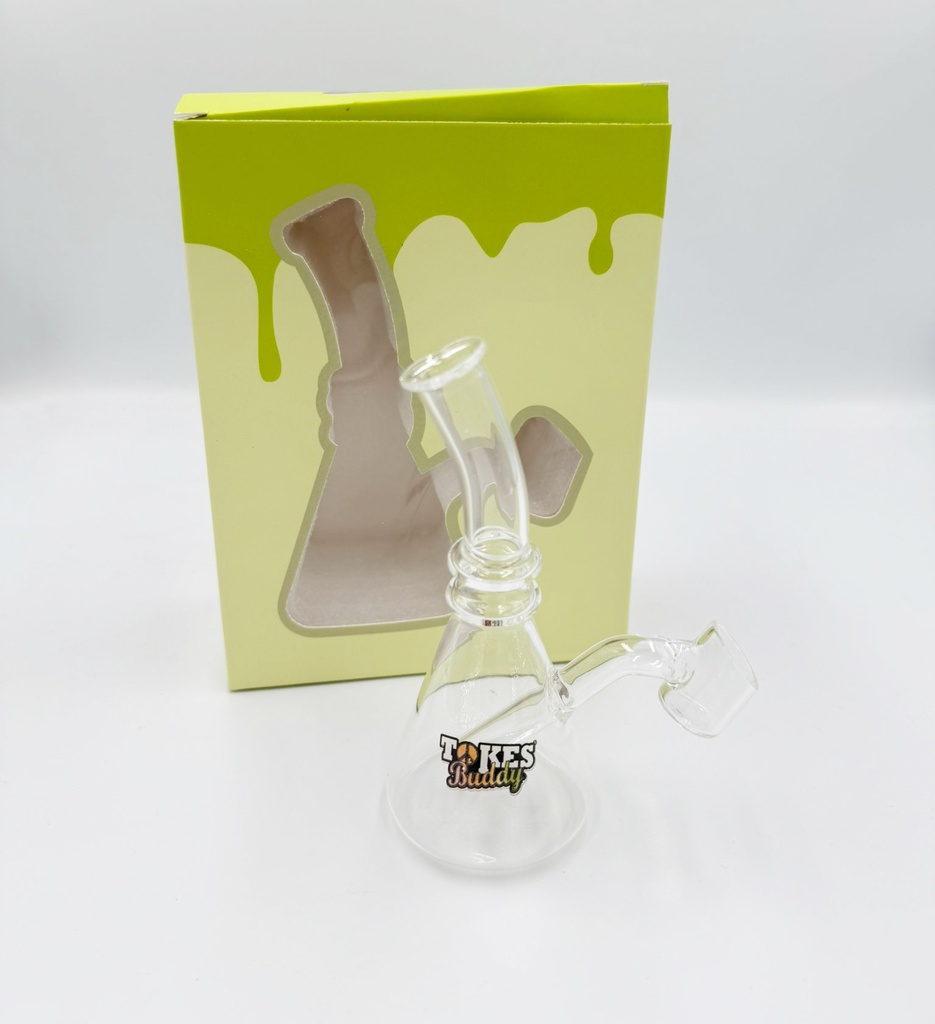 TOKES BUDDY – SWIRL – GLASS WATER PIPE – MINI DAB RIG SET – L GREEN – 1CT – GB1053 – [MSRP: $21.50]
