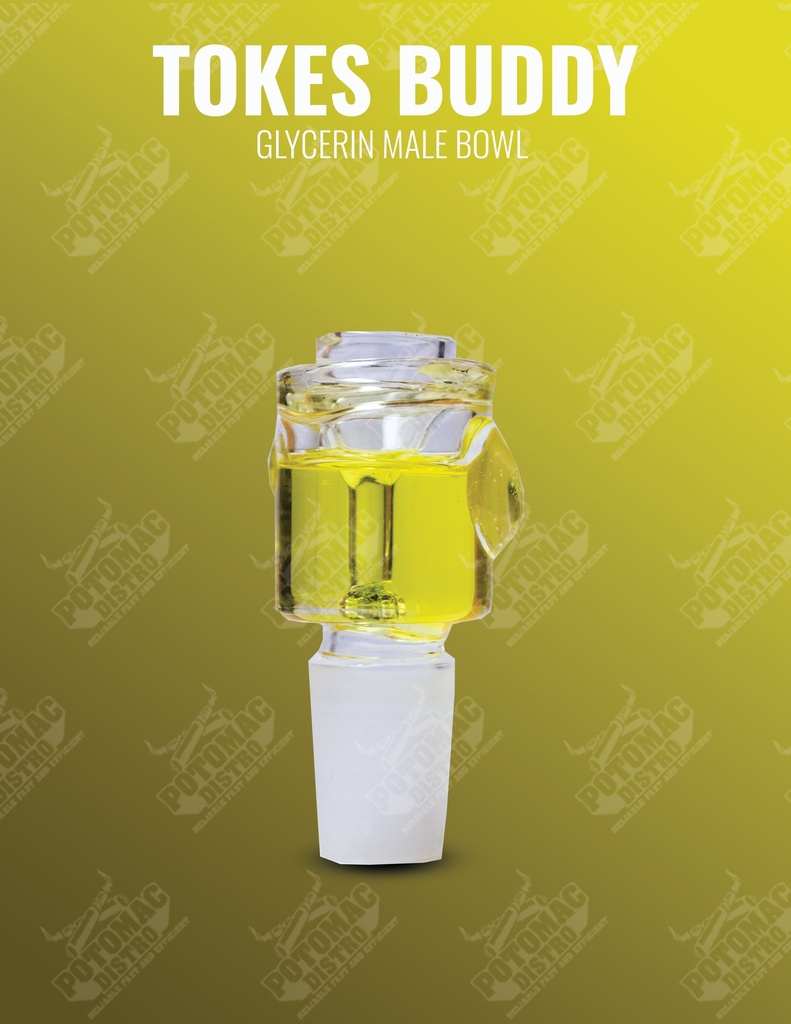 TOKES BUDDY – GLYCERIN BOWL – GLASS ACCESSORIES – FREEZABLE – 18MM MALE – 1CT – GGB09 – [MSRP: $15]