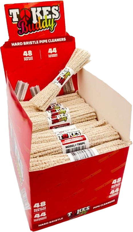TOKES BUDDY – SMOKING ACCESSORIES – HARD BRISTLE – PIPE CLEANER – 48CT DISPLAY – TBBPC – [MSRP: $2 EACH]