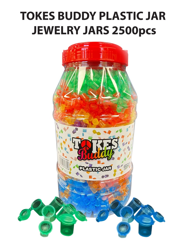 TOKES BUDDY PLASTIC – CONTAINERS & JARS – JEWELRY JARS – 2500CT – [MSRP: $5 FOR 100PCS]