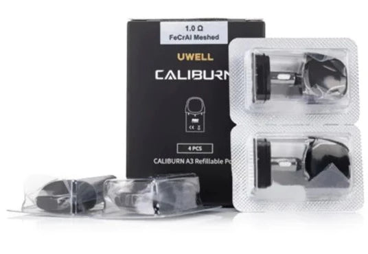 UWELL – VAPE PODS REPLACEMENT – CALIBURN A3 / AK3 REPLACEMENT PODS – 2ML – 4CT – [MSRP: $6 EACH]