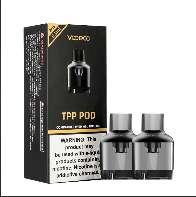 VOOPOO – VAPE PODS REPLACEMENT – TPP REPLACEMENT POD 2 – 5.5ML – 2CT – [MSRP: $9 EACH]