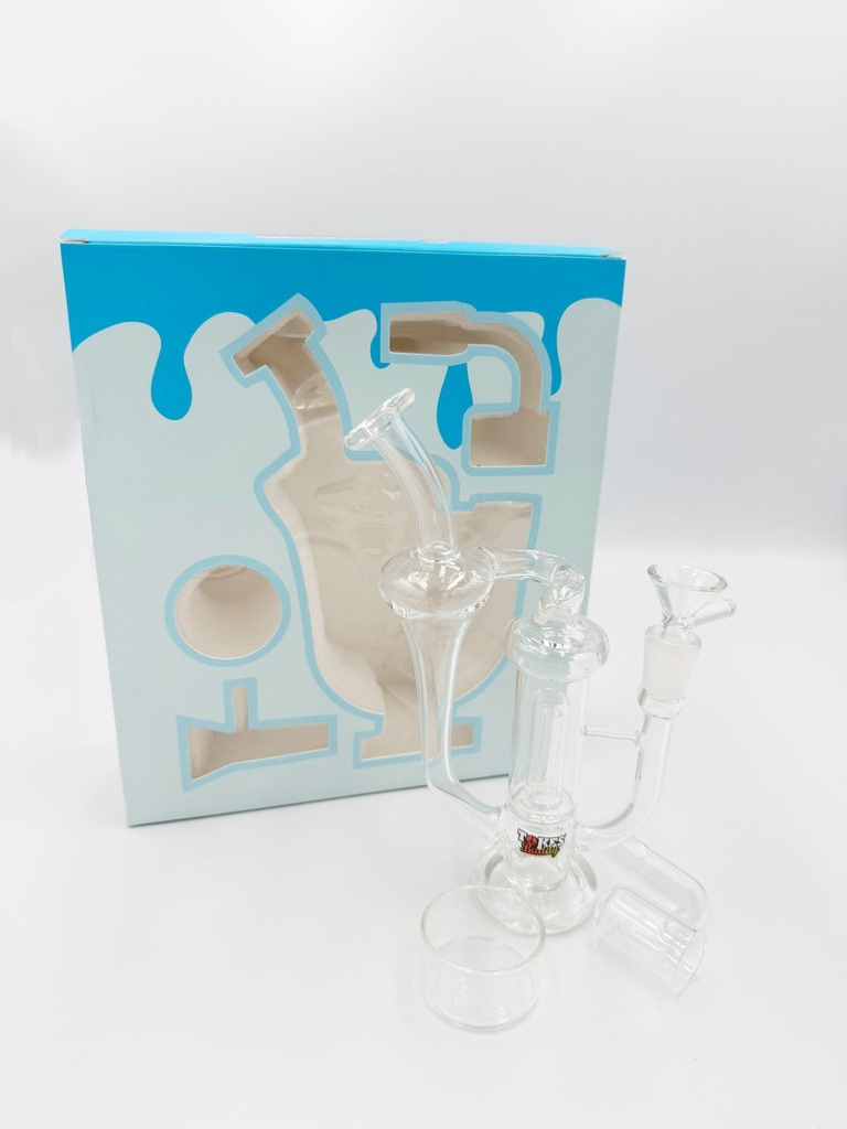 TOKES BUDDY – VORTEX – GLASS WATER PIPE – MINI DAB RIG SET – BLUE – 1CT – VORTE-04871 – [MSRP: $41.50]