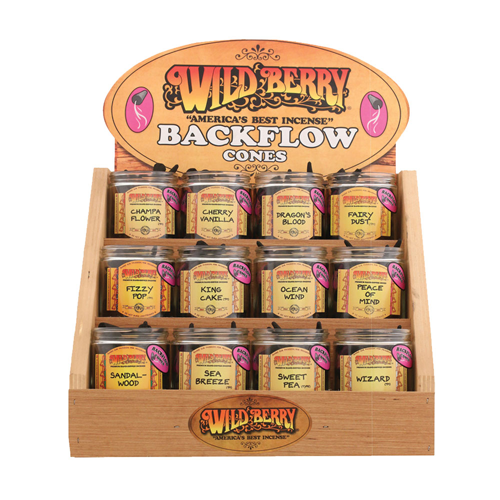 WILD BERRY – INCENSE – CONE STARTER KIT – 12 FRAGRANCES – 50CT CONTAINERS – [MSRP: $3 EACH]