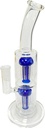 STRAIGHT NECK – GLASS WATER PIPES – BLUE ACCENTS – 12 INCH – 1CT – GB0212 – [MSRP: $100]