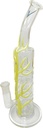STRAIGHT NECK – GLASS WATER PIPES – YELLOW ACCENTS – 12 INCH – 1CT – GB0213 – [MSRP: $95]