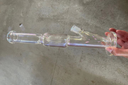 STRAIGHT NECK – GLASS WATER PIPES – YELLOW ACCENTS – 14 INCH – 1CT – GB0208 – [MSRP: $87.50]