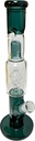 STRAIGHT NECK – GLASS WATER PIPES – GREEN ACCENTS – 14 INCH – 1CT – GB0215 – [MSRP: $95]