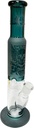 STRAIGHT NECK – GLASS WATER PIPES – BLACK ACCENTS – 14 INCH – 1CT – GB0216 – [MSRP: $87.50]