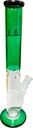 STRAIGHT NECK – GLASS WATER PIPES – GREEN ACCENTS – 16 INCH – 1CT – GB0201 – [MSRP: $72.50]