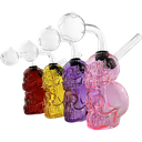 DOUBLE SKULL – OIL BURNER – GLASS WATER PIPE – 6-INCH – ASSORTED COLORS – 1CT – GB1062 – [MSRP: $10]