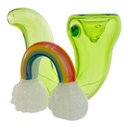 RAINBOW AND CLOUDS – S-LOCK – GLASS HAND PIPE – 1CT – GB-1026 – [MSRP: $25]