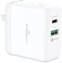 PI SIGMA – BATTERIES & CHARGERS – DUAL PORT USB + USB-C WALL CHARGER ADAPTER – 1CT – [MSRP: $12.49]