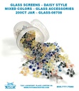 GLASS – GLASS SCREENS – GLASS ACCESSORIES – DAISY STYLE – MIXED COLORS – 200CT JAR – GLASS-08708 – [MSRP: $0.10 PER PIECE]