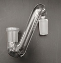 GLASS – DROP DOWN ADAPTER – GLASS ACCESSORIES – 18MM MALE TO 14MM FEMALE – CLEAR GLASS – 1CT – GLASS-106231 – [MSRP: $14.50]