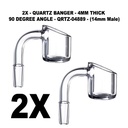 GLASS – QUARTZ BANGER – GLASS ACCESSORIES – 14MM MALE – 4MM THICK – 90 DEGREE – 2CT – QRTZ-04889 – [MSRP: $7 EACH]