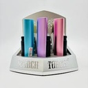 SCORCH – TORCH LIGHTERS – SLIM TWO-TONE SATIN FINISH – 4” – 9CT DISPLAY – 61692-SCORCH - 110413 – [MSRP: $15 EACH]