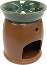 INCENSE OIL BURNER – ACCESSORIES – 4 INCH – CERAMIC WITH OVAL CUTOUTS – ASSORTED COLORS – 1CT – [MSRP: $8.50]