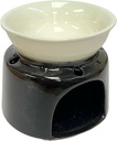 INCENSE OIL BURNER – ACCESSORIES – 4 INCH – CERAMIC TWO-PIECE WITH FLARED BOWL – ASSORTED COLORS – 1CT – [MSRP: $8.50]