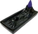 INCENSE CONE BURNER – ACCESSORIES – CERAMIC BACKFLOW MOUNTAIN STREAM – 8 INCH – ASSORTED COLORS – 1CT – [MSRP: $7]
