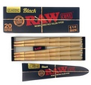 RAW – PRE-ROLLED CONES – BLACK – 1 1/4 – 20CT DSPL – [MSRP: $6 EACH]