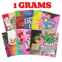 MYLAR BAG – BAGGIES – 1G – UNIQUE DESIGNS – SMELL PROOF – 50CT – [MSRP: $6.50]