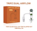 TRIPZ – QUARTZ BANGER SET – GLASS ACCESSORIES – DUAL-CAP TERP SLURPER – ORANGE – 14MM MALE – 90° – 1CT – TG-S22F-14M – [MSRP: $15]
