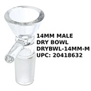 GLASS – BOWL PIECE – GLASS ACCESSORIES – CLEAR GLASS – 14MM MALE – 1CT – DRYBWL-14MM-M – [MSRP: $5]