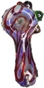 FIRESTREAM – PEANUT GLASS HAND PIPE – GLASS ACCESSORIES – 2.5-INCH RED & BLUE RIPPLE – 2CT – 2X-PGHP-7350 – [MSRP: $3.50 EACH]