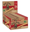 ZIG-ZAG – PRE-ROLLED CONES – UNBLEACHED – 1 1/4 & KING SIZE – 24CT DSPL – [MSRP: $3.50 EACH]