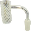 TOKES BUDDY – QUARTZ BANGER – GLASS ACCESSORIES – SANDBLASTED & CHEVRON – 14MM MALE – 90° – 1CT – GB1170 – [MSRP: $10]