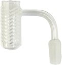 ZAZA – QUARTZ BANGER – GLASS ACCESSORIES – SANDBLASTED ZIGZAG PATTERN – 14MM MALE – 90° – 1CT – GB1172 – [MSRP: $9.50]